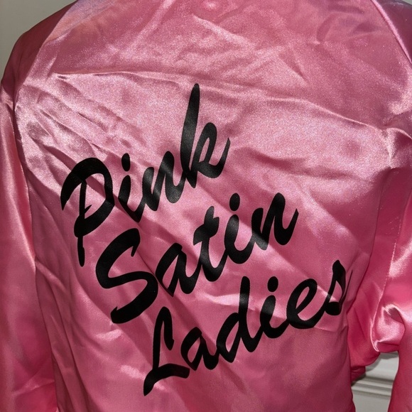 Pink Satin Ladies Jacket, sz L - Picture 2 of 4